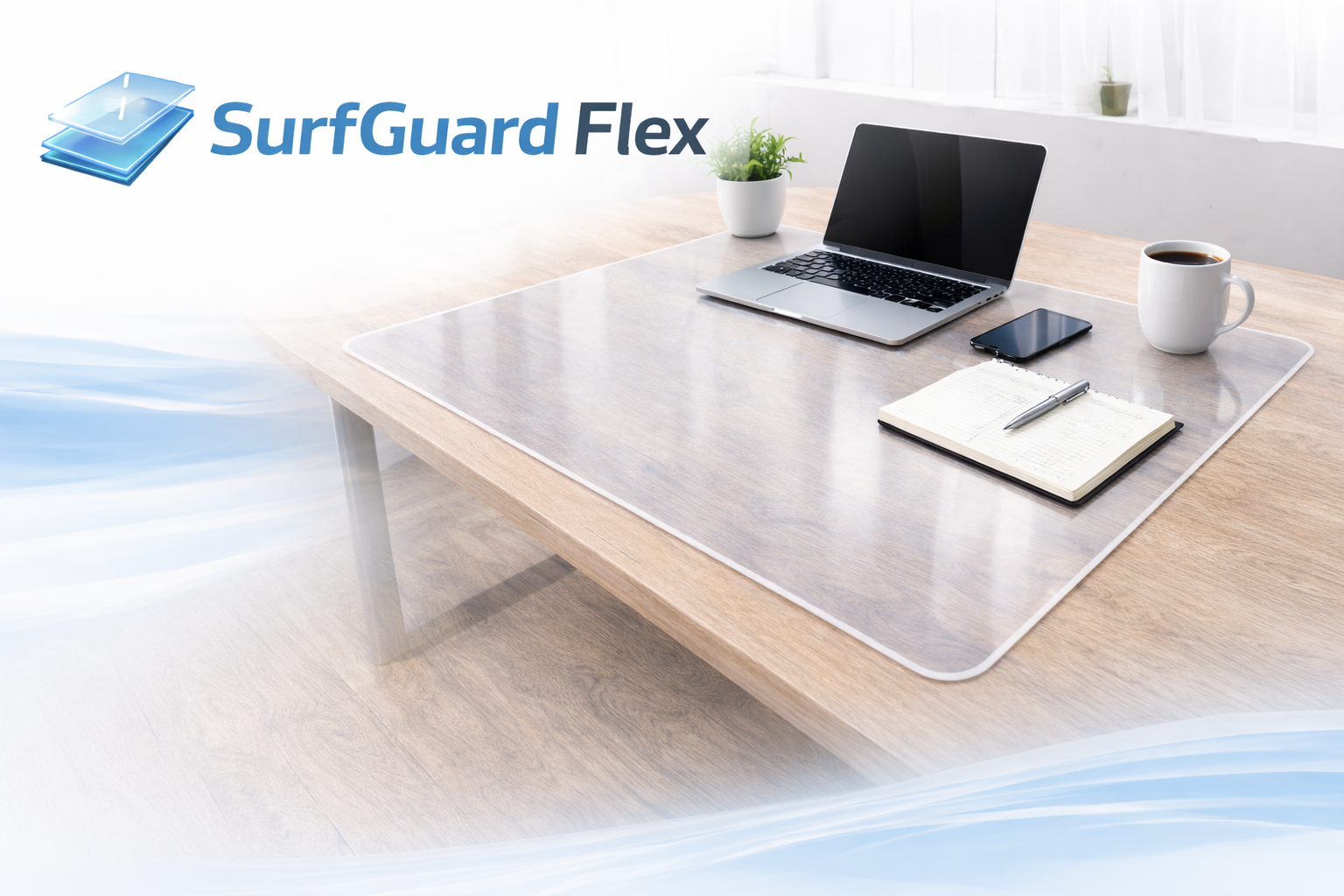 SurfGuard Flex — miękkie szkło PVC Ultra Clear na blat / stół