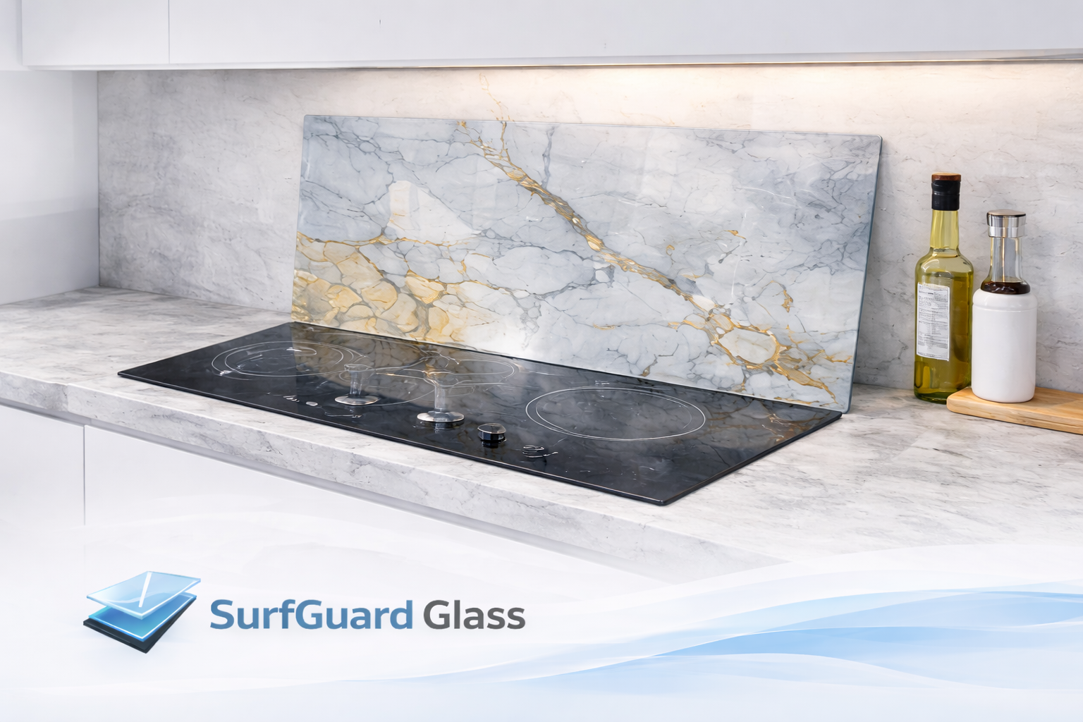 SurfGuard Glass — panel szklany do kuchni na płytę i ścianę